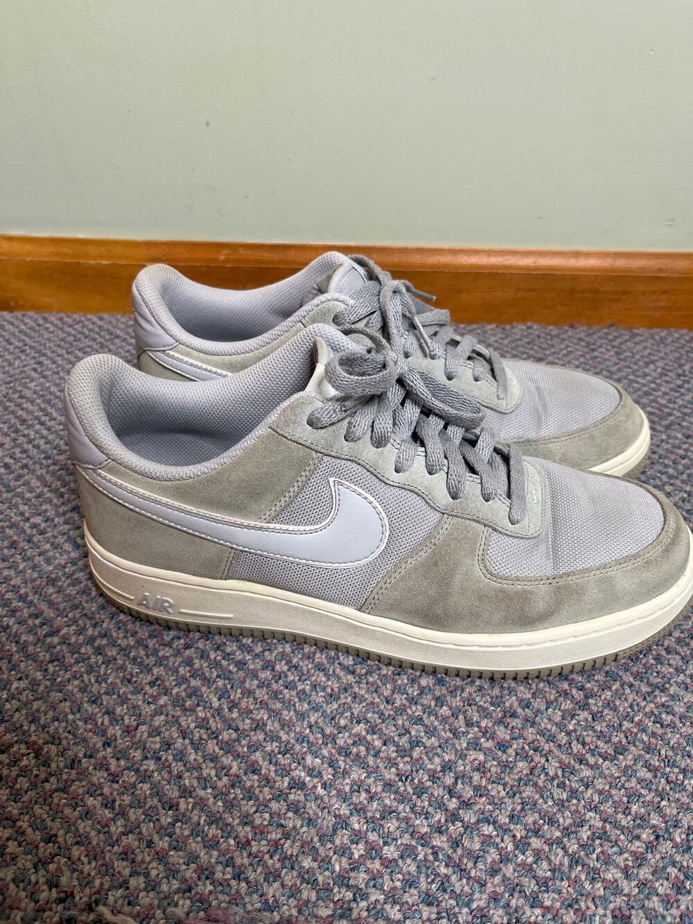 Nike Air Force 1 Wolf Gray White Suede 10